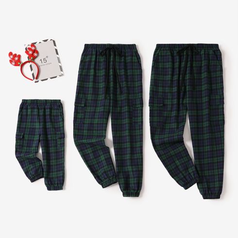 Christmas Dark Green Plaid Family Matching Pants