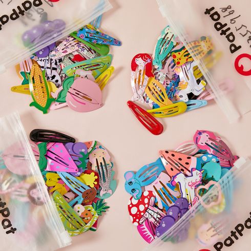 25-teilige süße Bonbonfarben-Cartoon-Design-Haarspangen für Mädchen