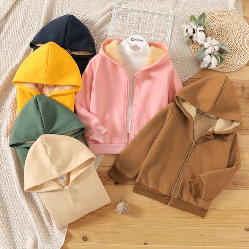 Kid Boy/Kid Girl Fleece Lined Zipper Hooded Jacket Sweatshirt
