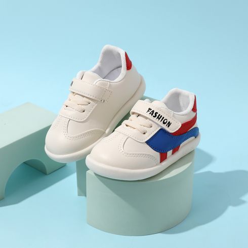 Toddler Color Block Velcro Closure Breathable Sports Shoes