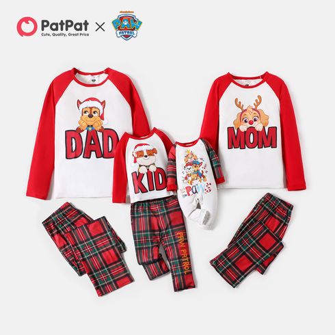 PAW Patrol Family Matching Christmas Big Graphic Top and Plaid Pants Pajamas Set