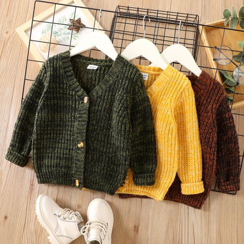Toddler Boy/Girl Casual Button Design Knit Sweater