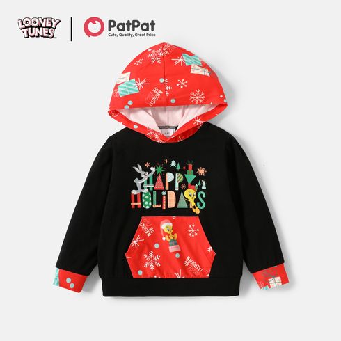 Looney Tunes Toddler Boy Merry Christmas Colorblock Hooded Sweatshirt