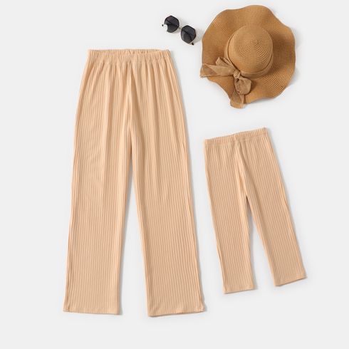 Champagne Ribbed Elasticized Waist Sweatpants for Mom and Me