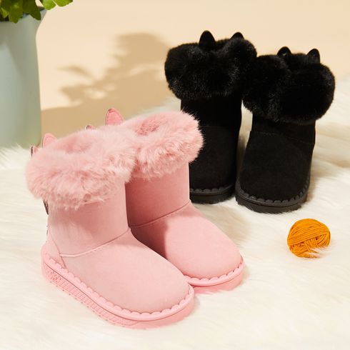 Toddler / Kid Pure Color Fuzzy Fleece Snow Boots