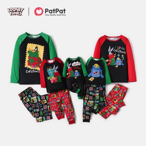 Looney Tunes Family Matching Christmas Gift Top and Allover Pants Pajamas Sets