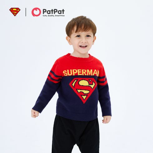 Superman Toddler Boy Colorblock Superman Logo Print  Sweater