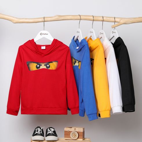Kid Boy/Kid Girl Face Graphic Print Solid Color Hoodie Sweatshirt