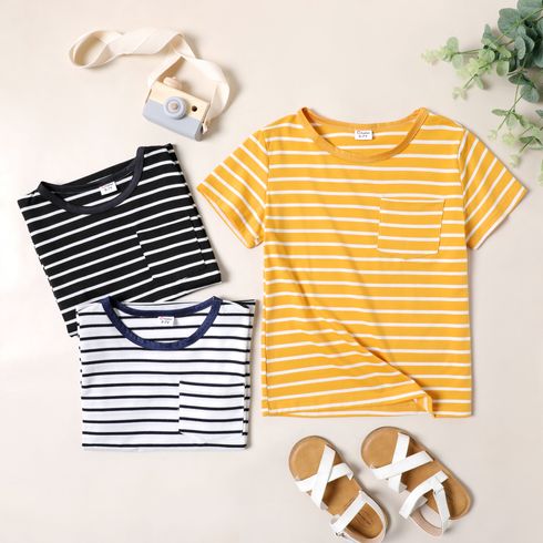 Kid Boy Casual Stripe Pocket Design Short-sleeve Tee