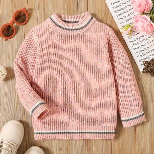 Toddler Girl Striped Pink Knit Sweater