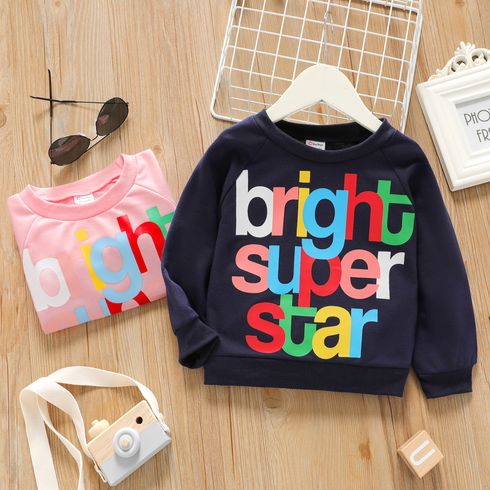 Toddler Boy/Girl Colorful Letter Print Raglan Sleeve Pullover Sweatshirt