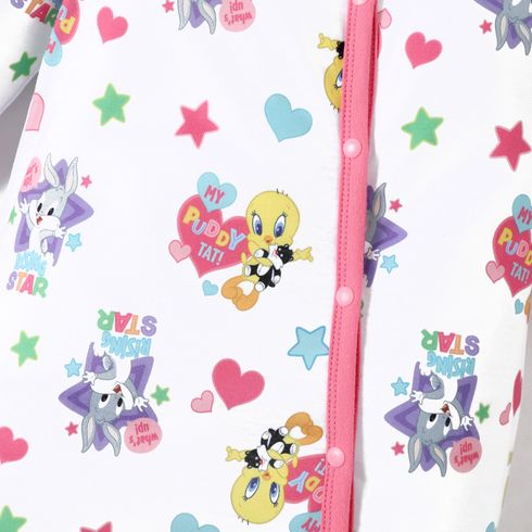 Looney Tunes Baby Boy/Girl Stars and Heart Print  Jumpsuit White big image 2