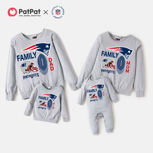NFL Family Matching PATRIOTS Team Cotton Grey Sweatshirts
