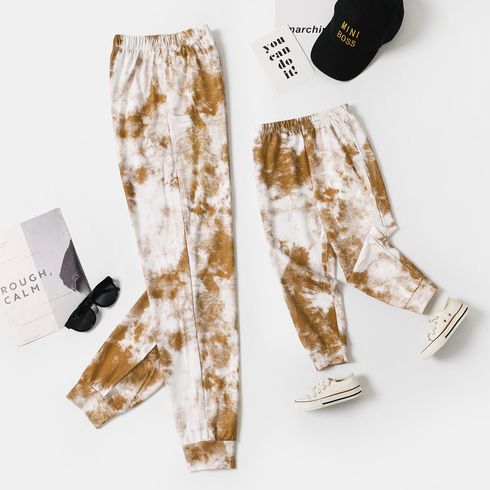 Elastic Waist Tie-dye Print Matching Pants