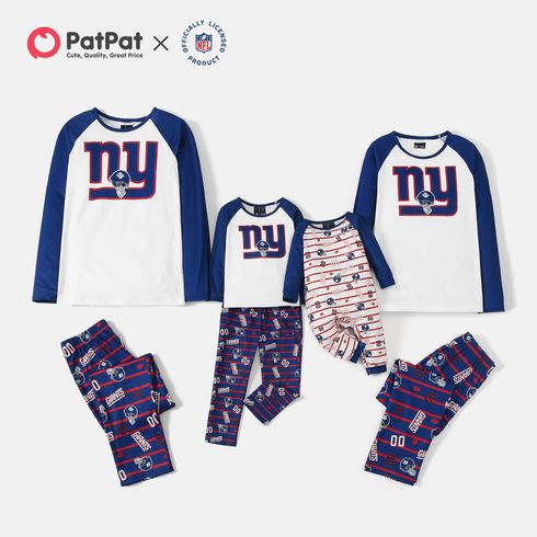 NFL Family Matching New York Giants Top and Allover Pants Pajamas Sets