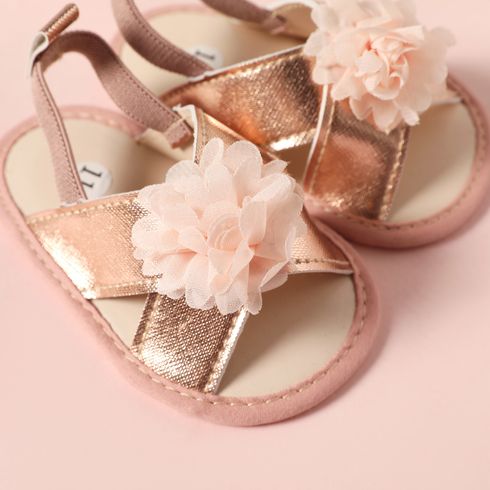 Baby / Toddler Floral Decor Open Toe Slingback Sandals Prewalker Shoes Pink big image 4