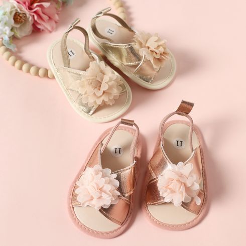 Baby / Toddler Floral Decor Open Toe Slingback Sandals Prewalker Shoes Pink big image 2