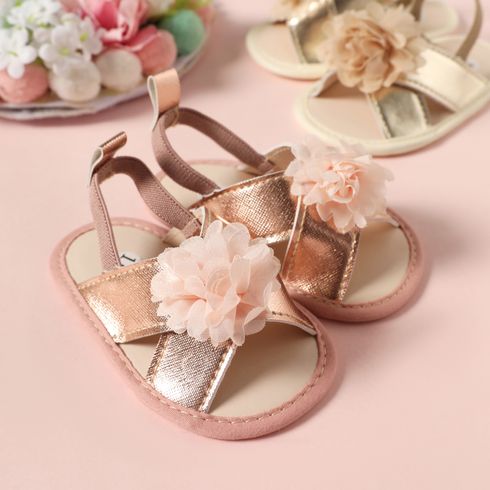 Baby / Toddler Floral Decor Open Toe Slingback Sandals Prewalker Shoes Pink big image 3