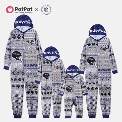 NFL Family Matching Baltimore Ravens Zip-up Hooded Onesies