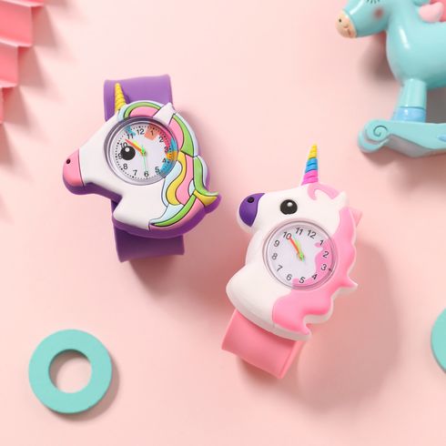 niño pequeño / niño 3d dibujos animados unicornio reloj pulsera bofetada reloj de pulsera (con caja de embalaje) (con electricidad)