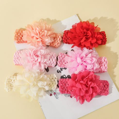 2-pack Pure Color Big Floral Headband Accessori per capelli per ragazze (senza carta carda) Colore-A big image 3