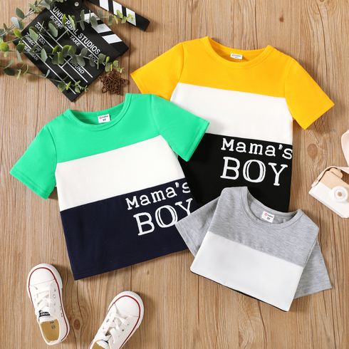 Toddler Boy Letter Print Colorblock Short-sleeve Tee