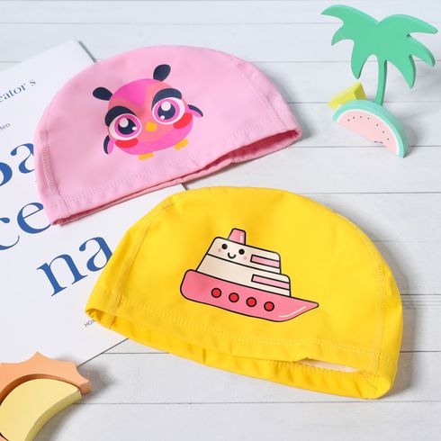 Kids Swim Cap Cute Cartoon Graphic Swimming Cap Bathing Cap