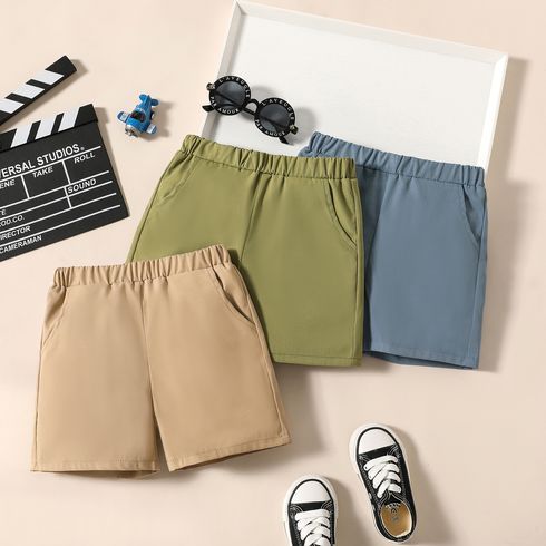 Toddler Boy Solid Fashionable Brown or Green or Blue Shorts