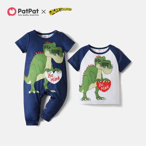 Gigantosaurus Siblings Heart and Dino Print Brothers Tee and Jumpsuit