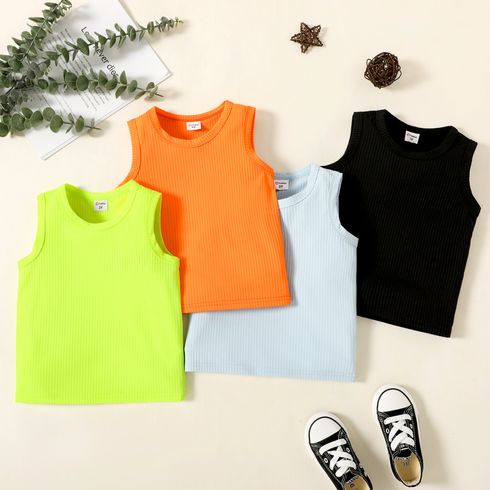 Toddler Boy Solid Color Ribbed Tank Top