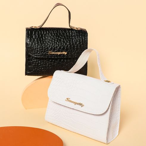 Toddler / Kid Croc Embossed Handle Satchel Handbag Crossbody Shoulder Bag