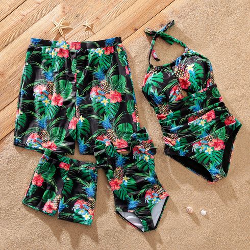 Familien-Looks Tropische Pflanzen und Blumen Familien-Outfits Badeanzüge