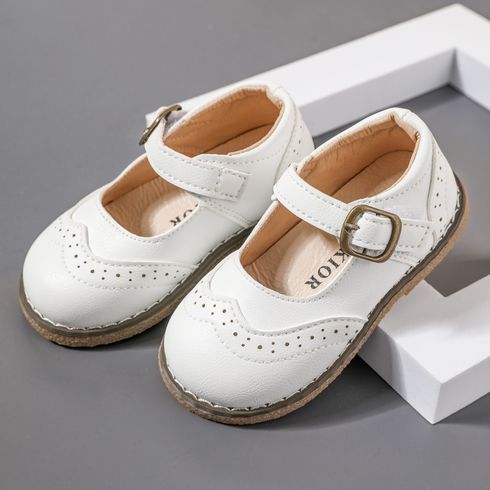 Toddler / Kid Minimalist Buckle Velcro White Shoes