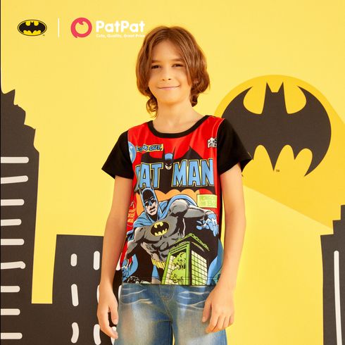 Batman 2-piece Kid Boy Letter Print Tee and Denim Shorts Set