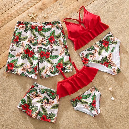 Familien-Looks Große Blume Familien-Outfits Badeanzüge