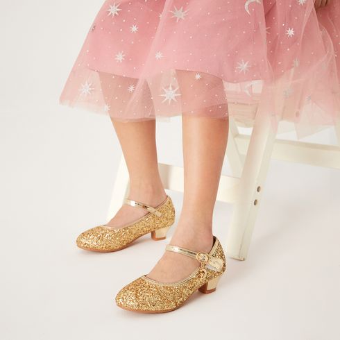 Toddler / Kid Allover Glitter Decor Chunky Heeled Mary Jane