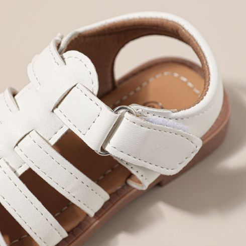 Toddler / Kid Solid Velcro Gladiator Sandals White big image 5