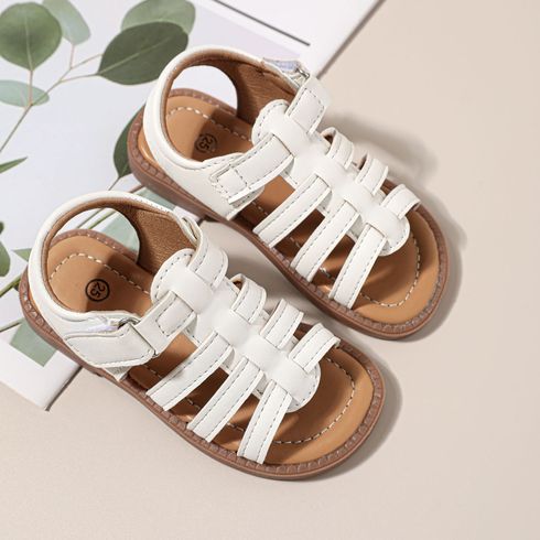 Toddler / Kid Solid Velcro Gladiator Sandals White big image 3