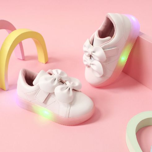 Toddler Dual Bow Decor LED Sneakers