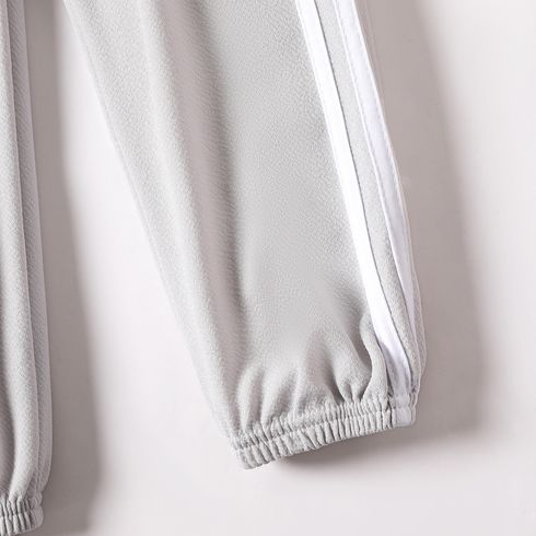 pantaloni sottili alla caviglia traspiranti a righe sportive da ragazzo / ragazza per bambini per l'estate / autunno Grigio big image 5