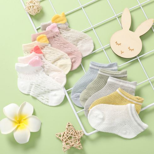 5-pairs Baby / Toddler Heart Trim Mesh Socks