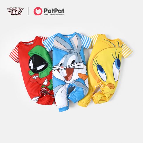 Looney Tunes Baby Boy/Girl Cartoon Animal Print Short-sleeve Jumpsuit