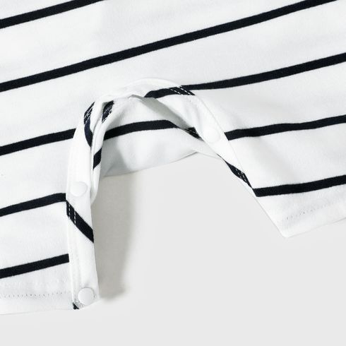 Family Matching Solid Spaghetti Strap Dresses and Striped Colorblock Short-sleeve T-shirts Sets Tibetanblue big image 13