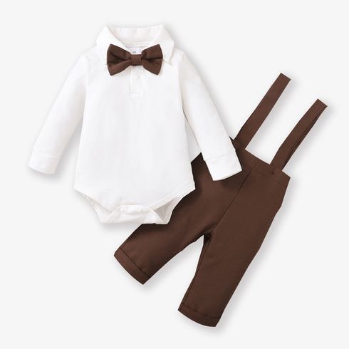 3 pezzi Neonato Ragazzo Risvolto Classico Set neonato