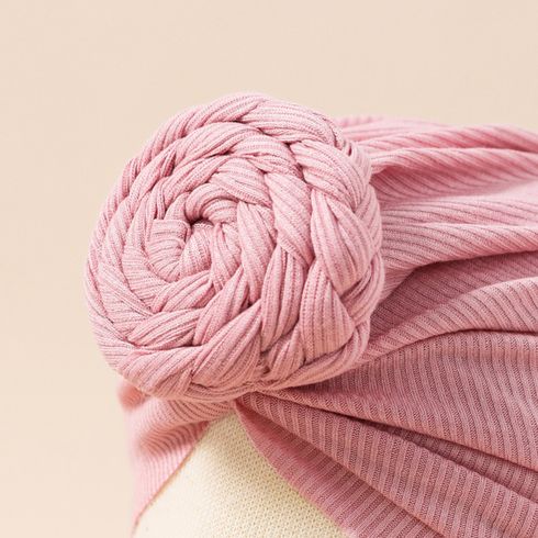 Pure Color Swirl Flower Headband Turban for Mom and Me Light Pink big image 7