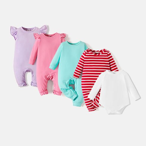 Baby Girl/Boy Basic Solid Color Cotton One Piece