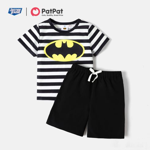 Justice League 2pcs Kid Boy Stripe Short-sleeve Tee and Elasticized Shorts Set