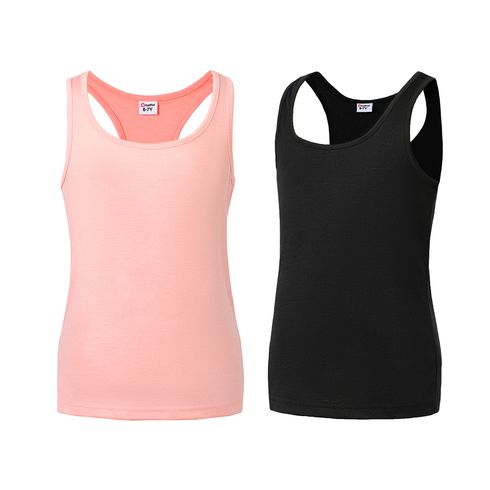 Kid Girl Sporty Solid Color Tank Top