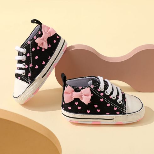 Baby / Toddler Heart Pattern Bow Back Prewalker Shoes Pink big image 1