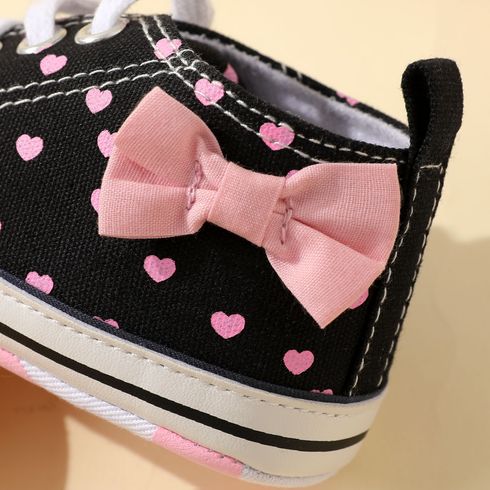Baby / Toddler Heart Pattern Bow Back Prewalker Shoes Pink big image 3